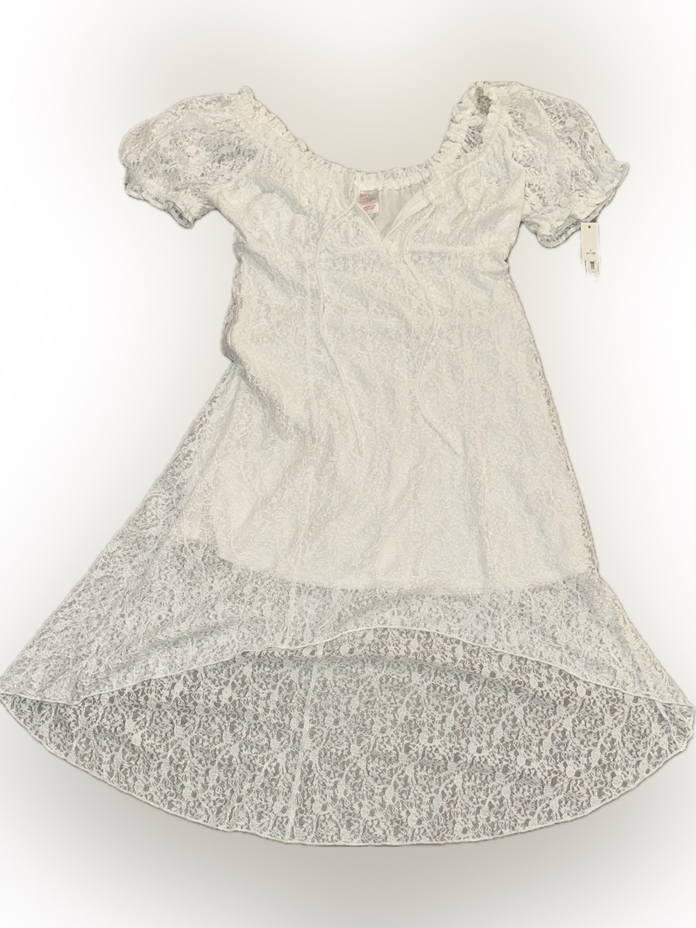 🌸Nollie White Lace Elastic Neckline Dress
